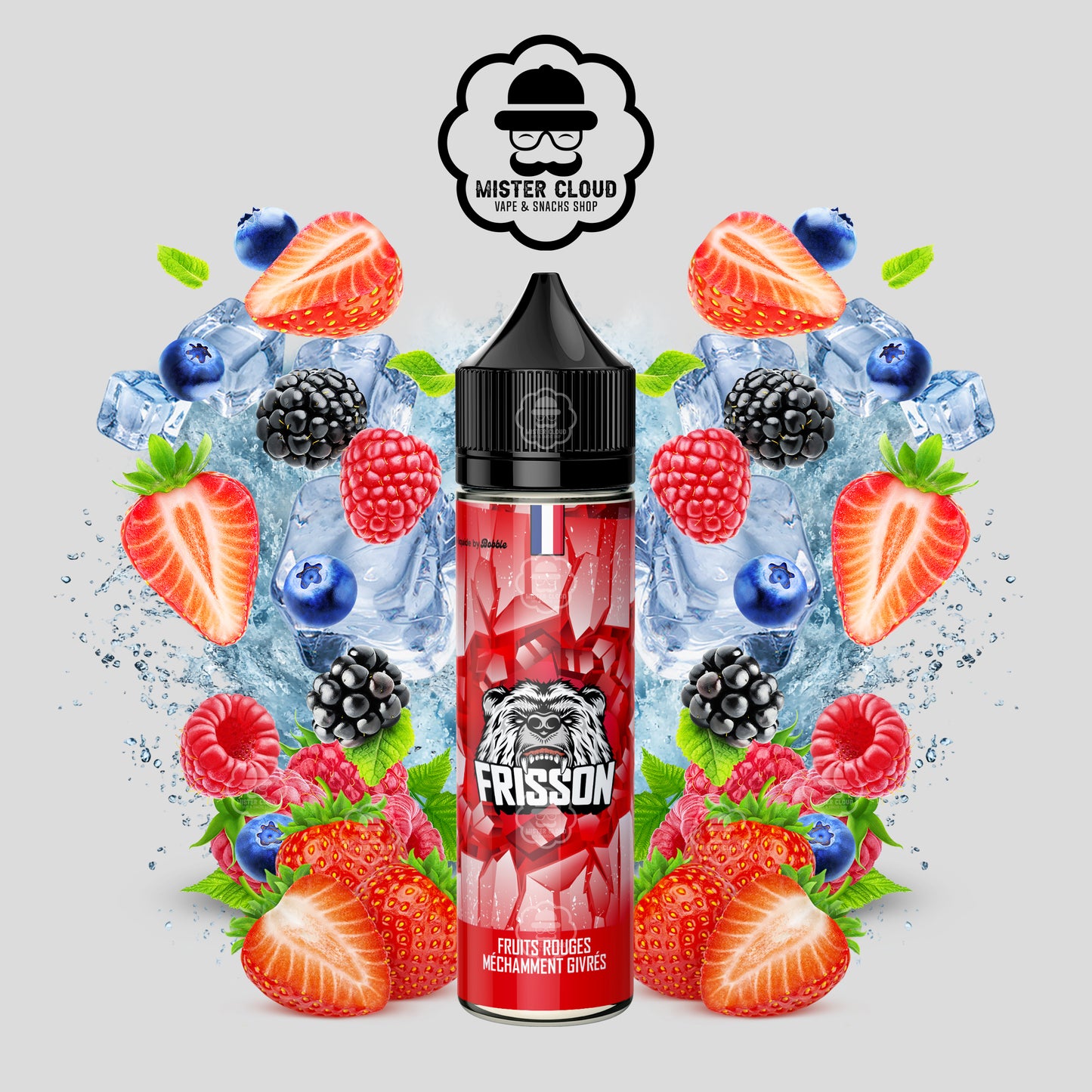 E-LIQUIDE FRISSON FRUITS ROUGES MÉCHAMMENT GIVRÉE 50ML - MISTER CLOUD