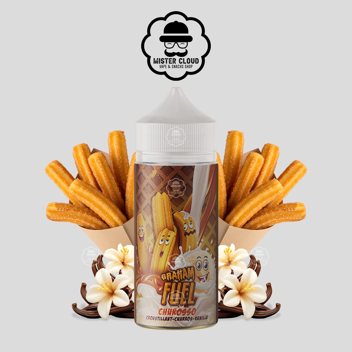 E-LIQUIDE CHUROSSO GRAHAM FUEL 100ML - MISTER CLOUD