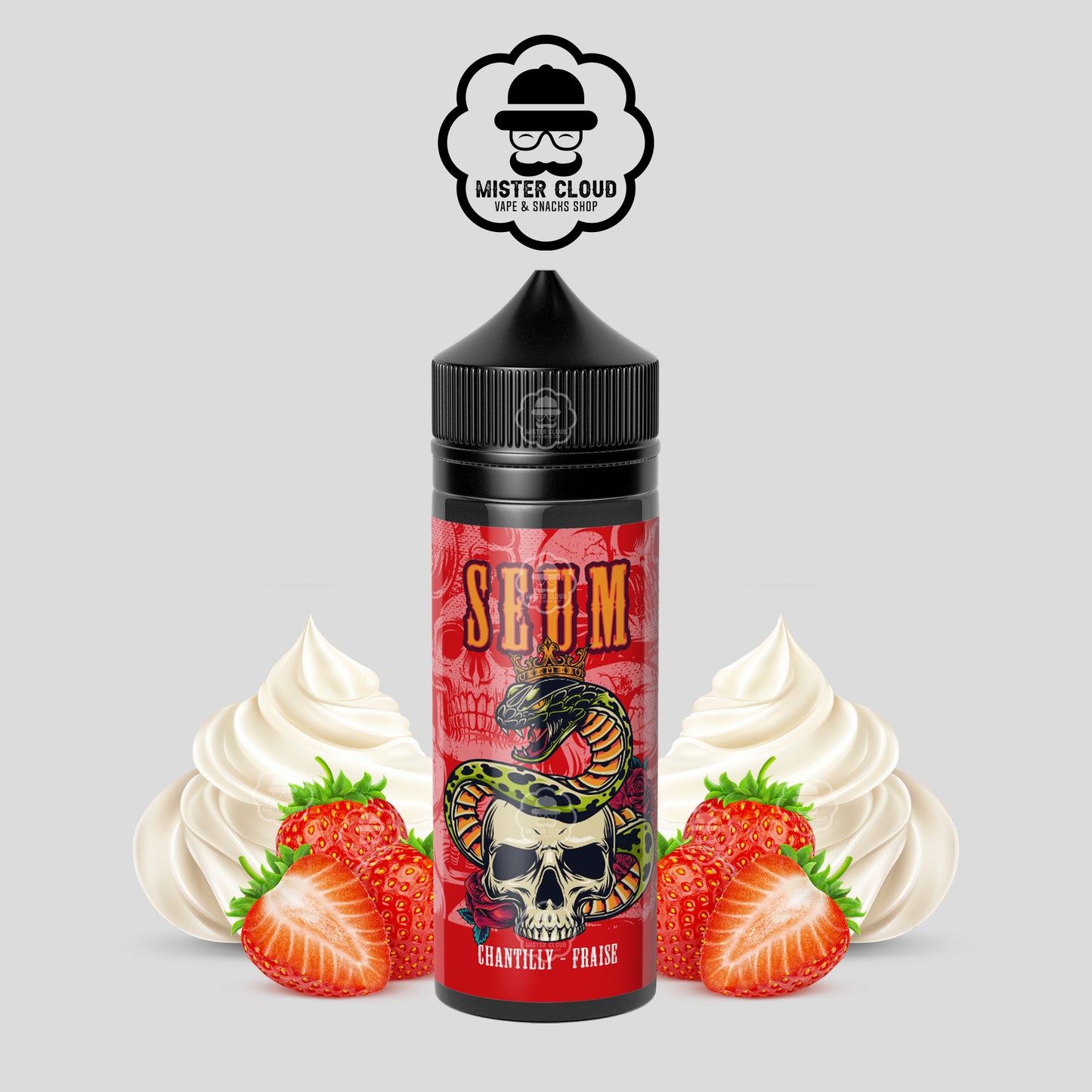 E-LIQUIDE SEUM CHANTILLY FRAISE 100ML - MISTER CLOUD