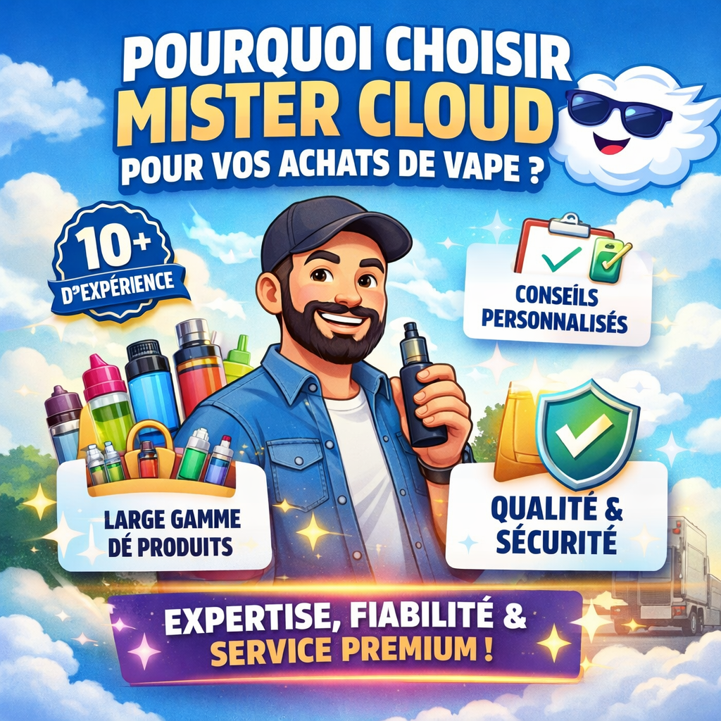 POURQUOI CHOISIR MISTER CLOUD POUR VOS ACHATS DE VAPE