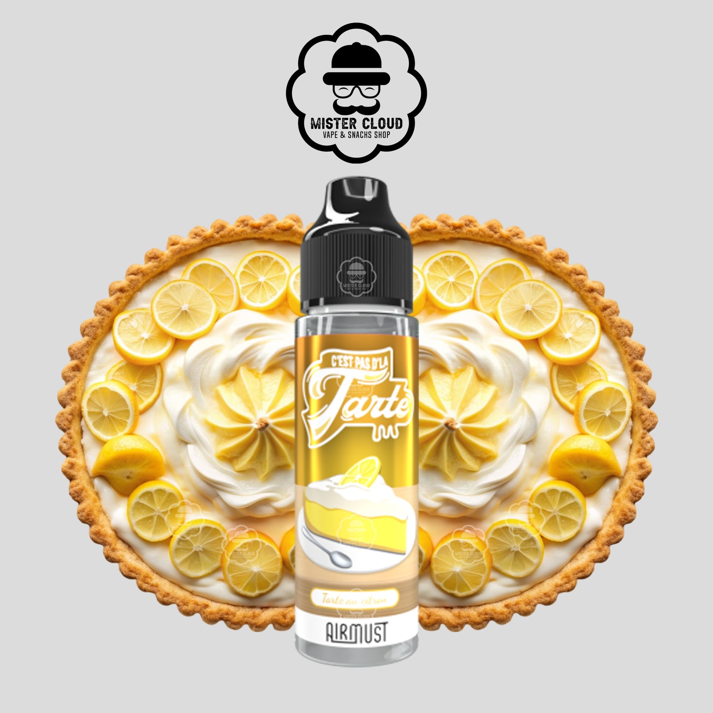 E-LIQUIDE AIRMUST TARTE AU CITRON C'EST PAS D'LA TARTE 50ML - MISTER CLOUD