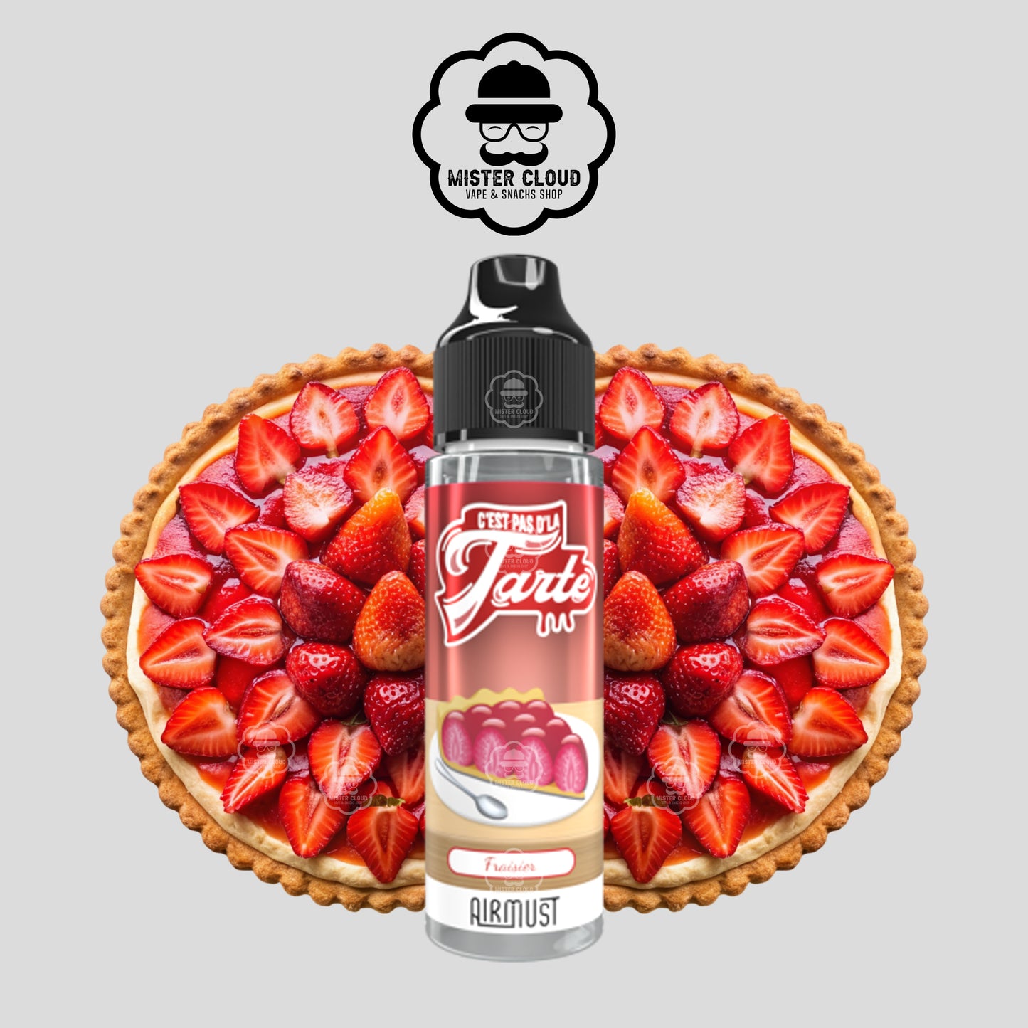 E-LIQUIDE AIRMUST TARTE FRAISIER C'EST PAS D'LA TARTE 50ML - MISTER CLOUD