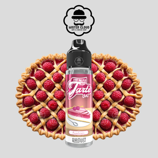 E-LIQUIDE AIRMUST TARTE AU FRAMBOISE C'EST PAS D'LA TARTE 50ML - MISTER CLOUD