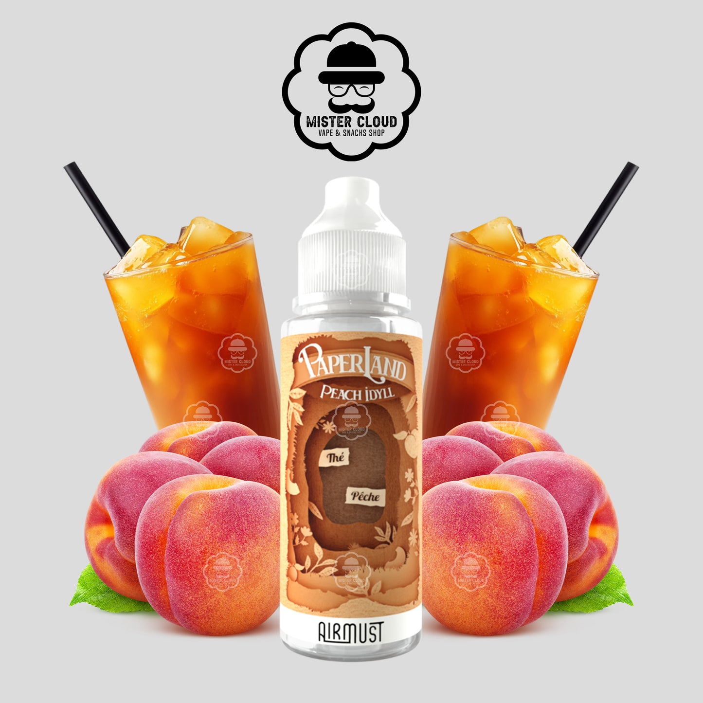 E-LIQUIDE PEACH IDYLL PAPERLAND AIRMUST 100ML - MISTER CLOUD