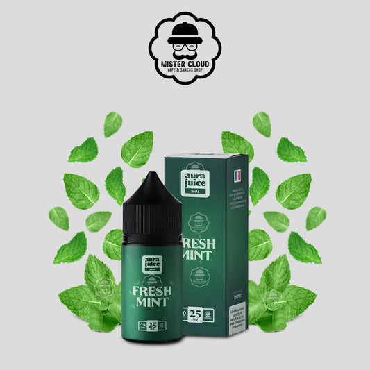 E-LIQUIDE FRESH MINT AURA JUICE SALT 25MG 30ML - MISTER CLOUD