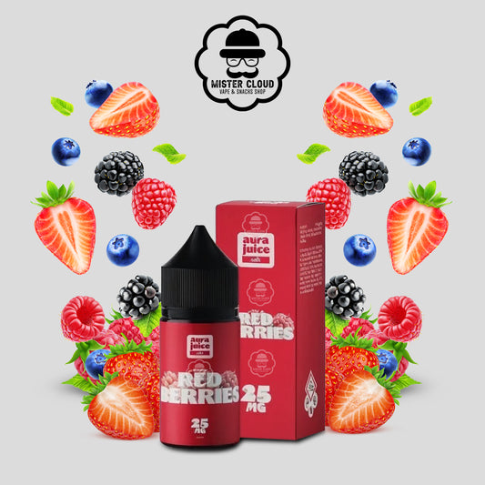 E-LIQUIDE RED BERRIES AURA JUICE SALT 25MG 30ML - MISTER CLOUD