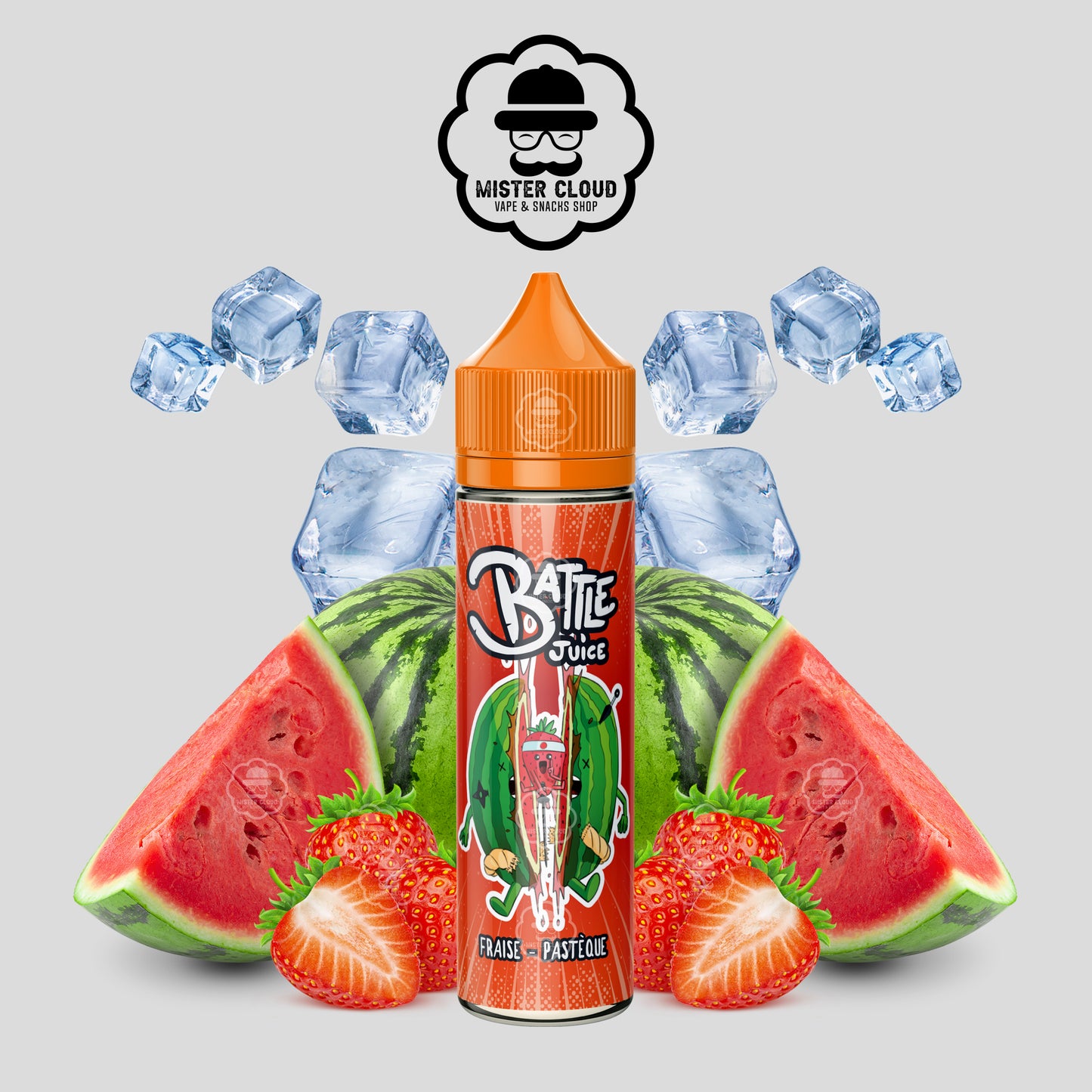 E-LIQUIDE BATTLE JUICE FRAISE PASTÈQUE 50ML - MISTER CLOUD