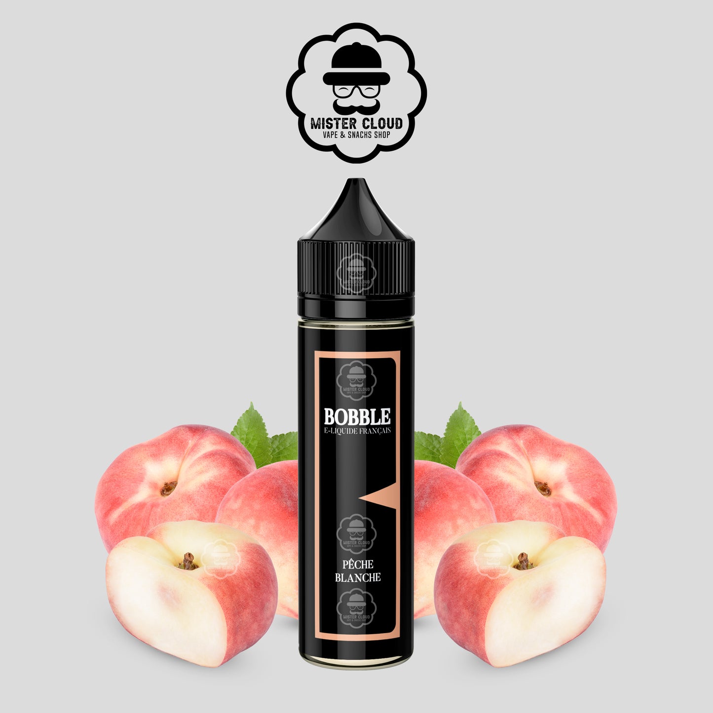 E-LIQUIDE BOBBLE PÊCHE BLANCHE 50ML - MISTER CLOUD