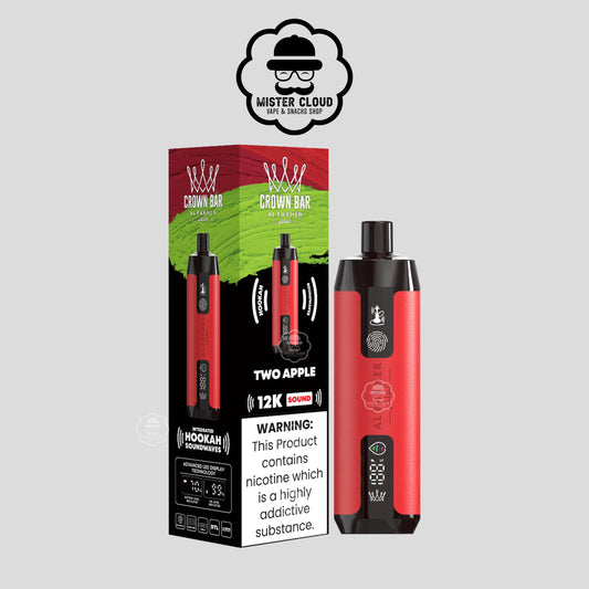 PUFF JETABLE ALFAKHER TWO APPLE 12K SOUND CROWN BAR 0.5% - MISTER CLOUD