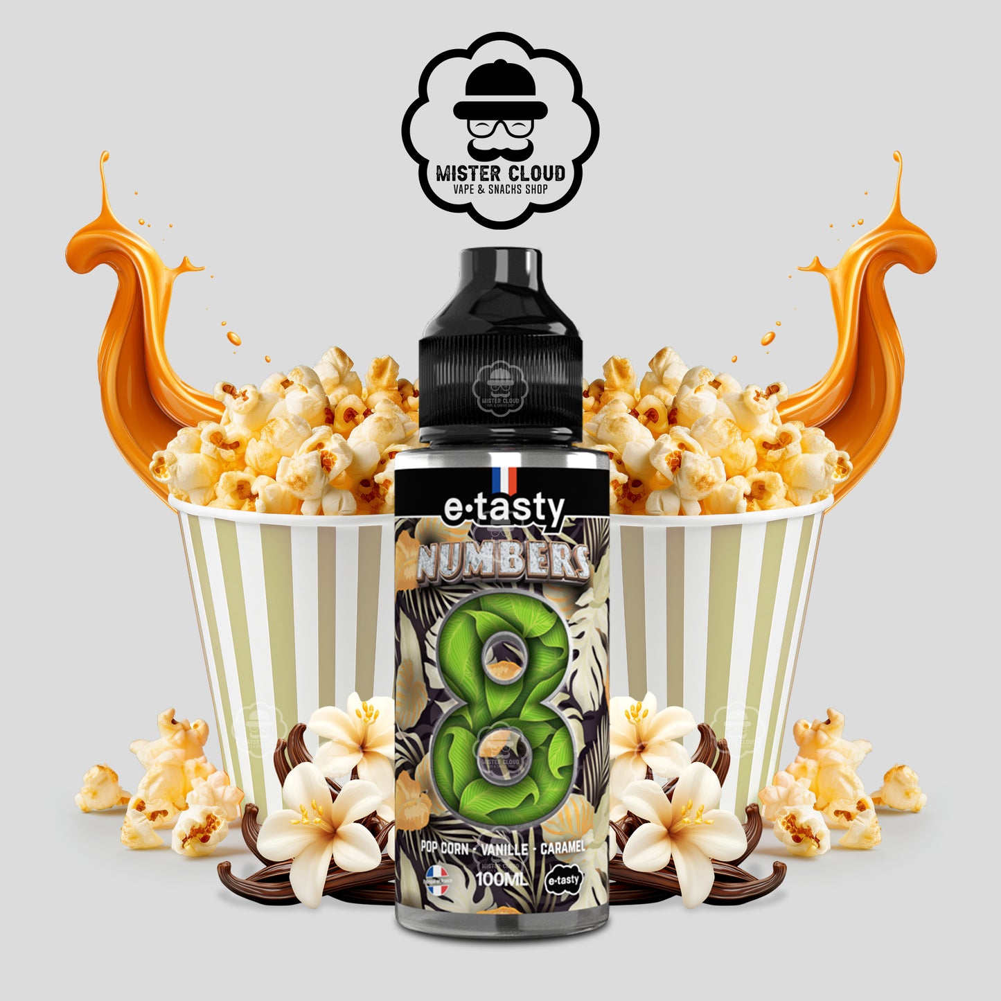 E LIQUIDE NUMBERS 8 E-TASTY 100 ML - MISTER CLOUD