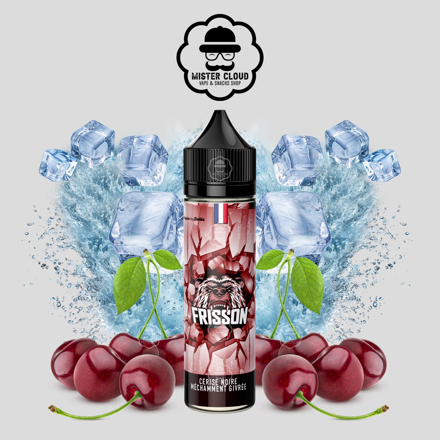 E-LIQUIDE FRISSON CERISE NOIRE MÉCHAMMENT GIVRÉE 50ML - MISTER CLOUD