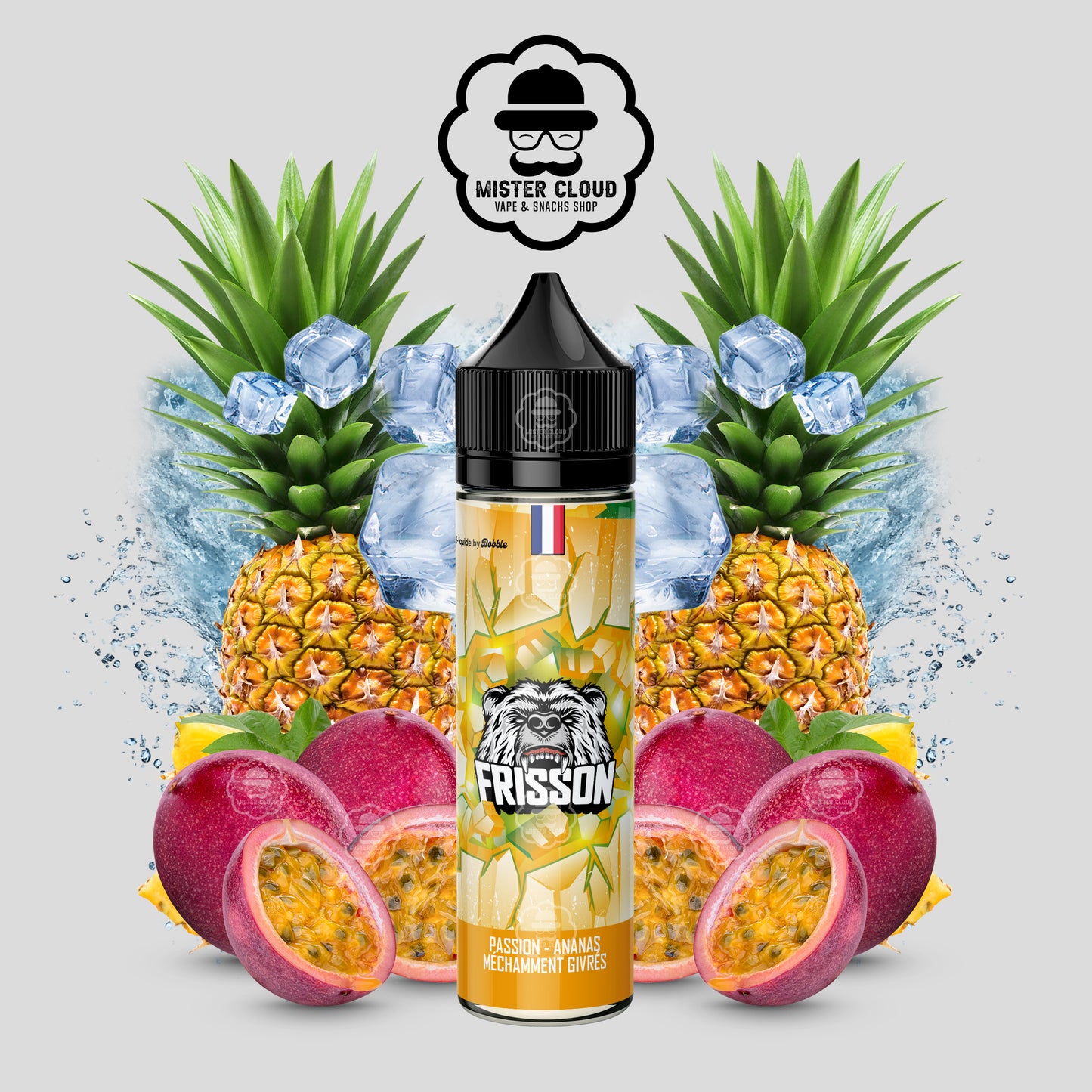 E-LIQUIDE FRISSON PASSION ANANAS MÉCHAMMENT GIVRÉE 50ML - MISTER CLOUD