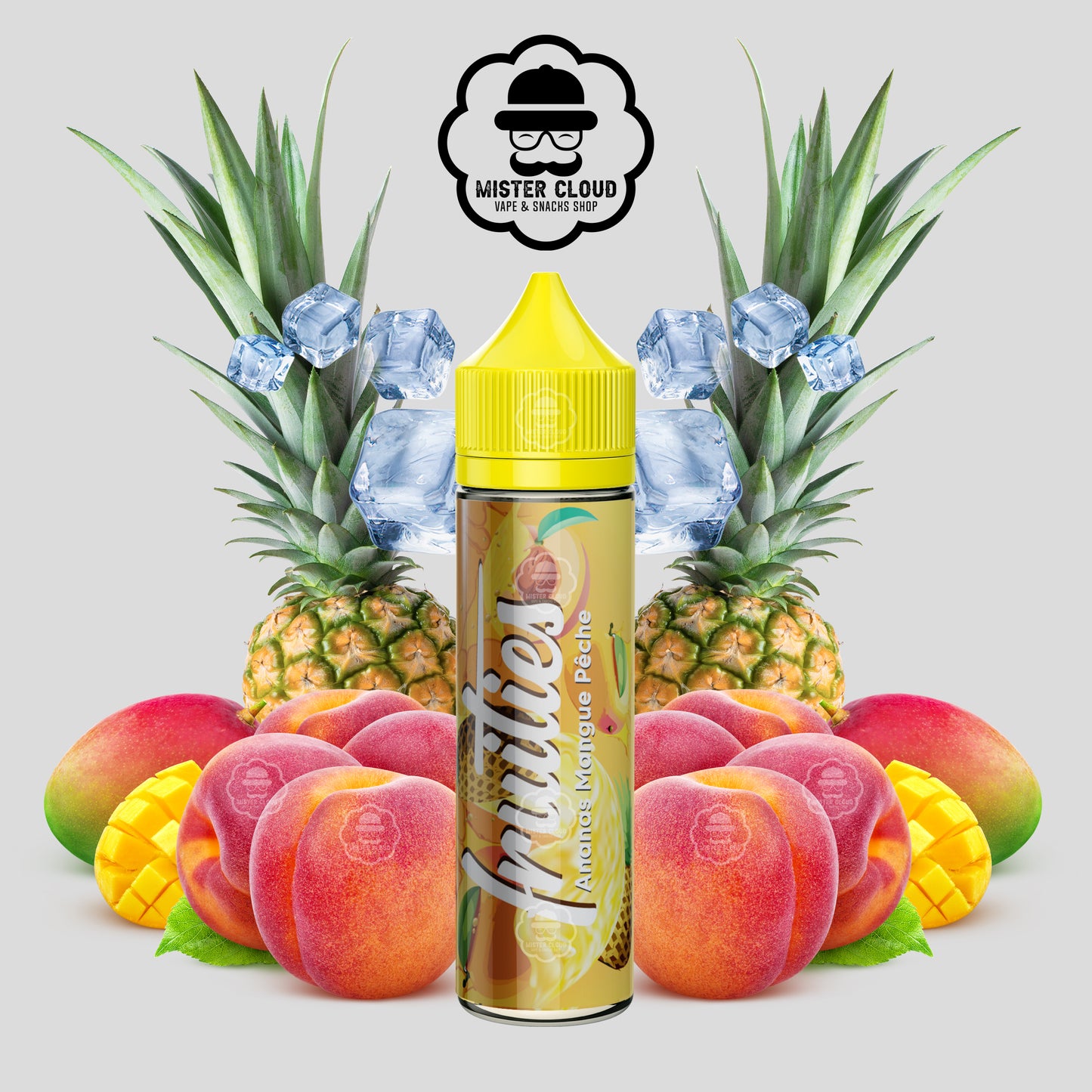 E-LIQUIDE FRUITIES ANANAS MANGUE PÊCHE 50ML - MISTER CLOUD