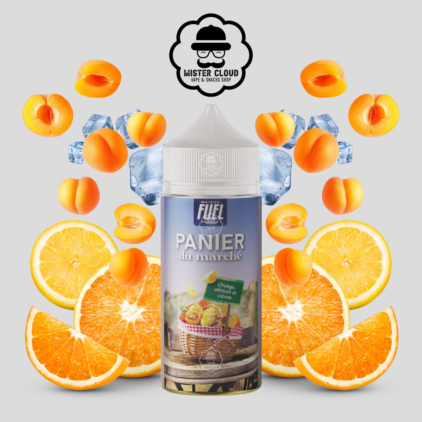E-LIQUIDE ORANGE ABRICOT ET CITRON PANIER DU MARCHÉ 100ML - MISTER CLOUD