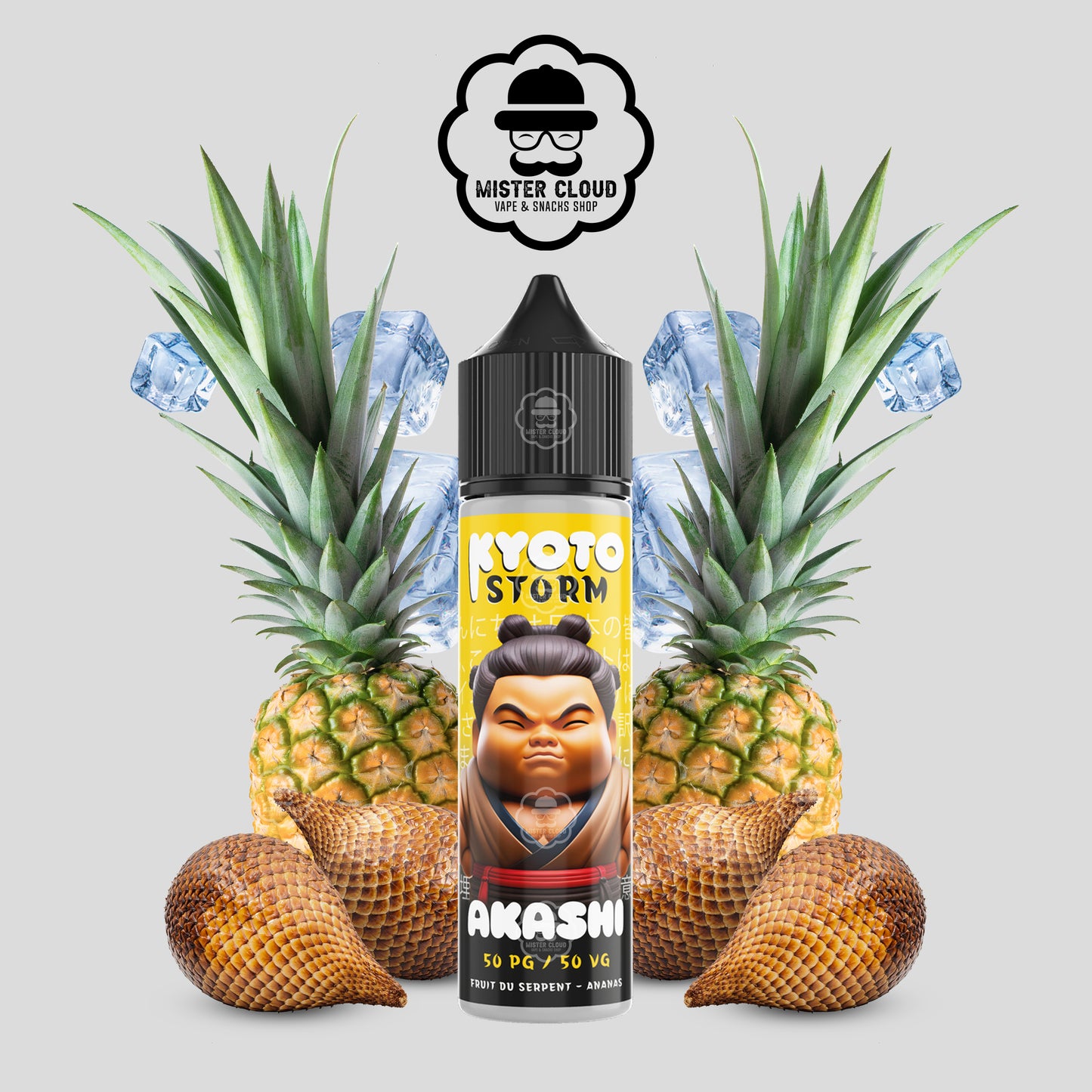 E-LIQUIDE KYOTO STORM AKASHI ANANAS FRUIT DU SERPENT 50ML - MISTER CLOUD