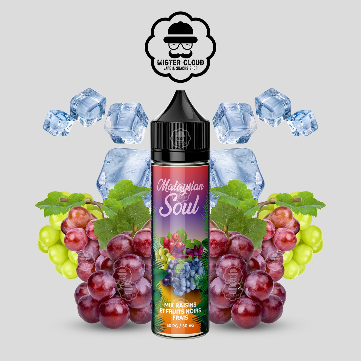 E-LIQUIDE MALAYSIAN SOUL MIX RAISINS FRUITS NOIRS FRAIS 50ML - MISTER CLOUD