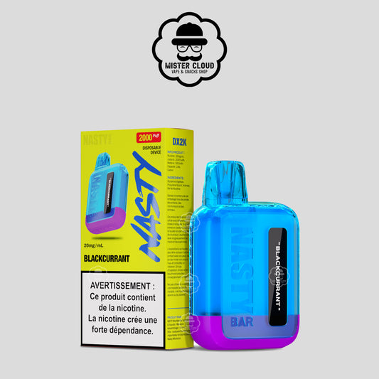 PUFF JETABLE NASTY BAR BLACKCURRANT DX2K 20MG - MISTER CLOUD
