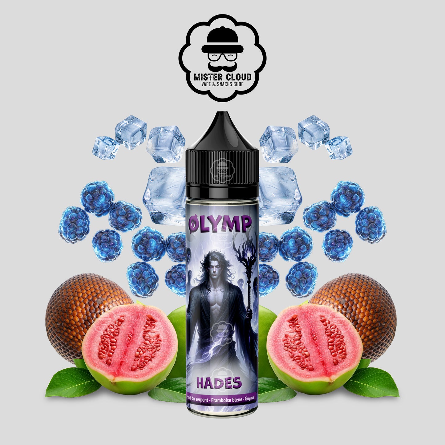 E-LIQUIDE OLYMP HADES FRUIT DU SERPENT FRAMBOISE BLEUE GOYAVE 50ML - MISTER CLOUD