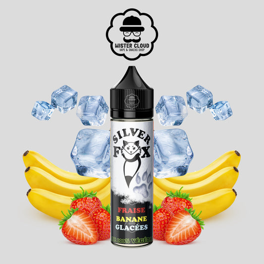 E-LIQUIDE FRAISE BANANE GLACÉE SILVER FOX VAPING IN PARIS 50ML - MISTER CLOUD